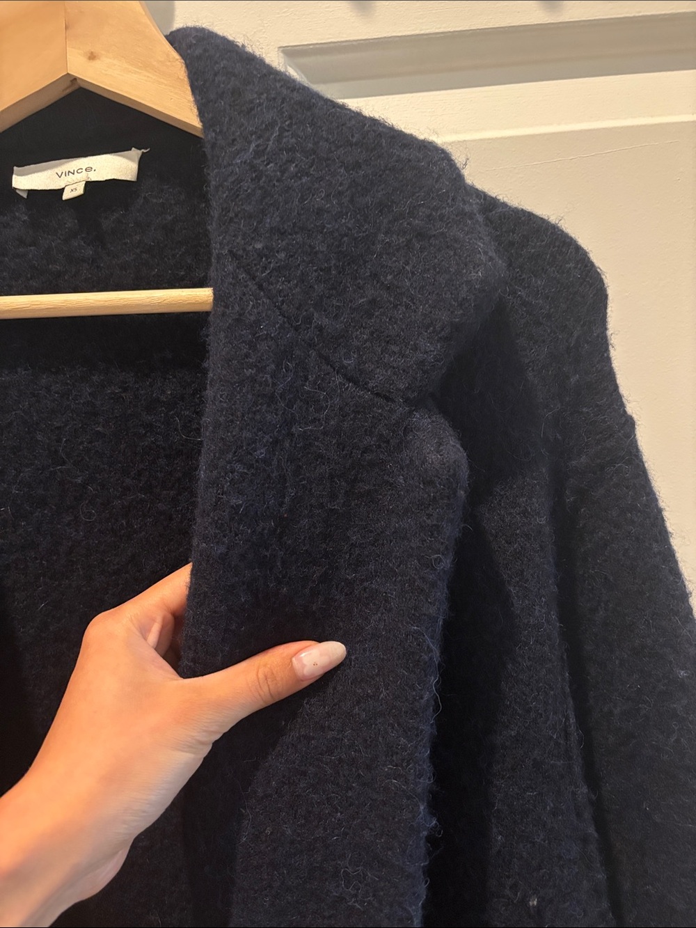 Vince, Classic Navy Women's Sweater Coat - Picture 9 of 10